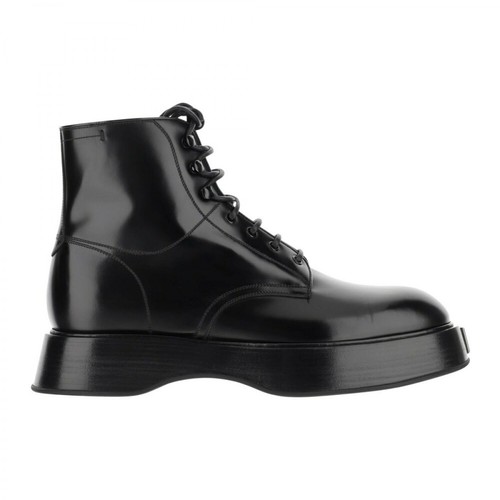 Dolce & Gabbana, Brushed Calfskin Ankle Boots Czarny, male, 5244.00PLN