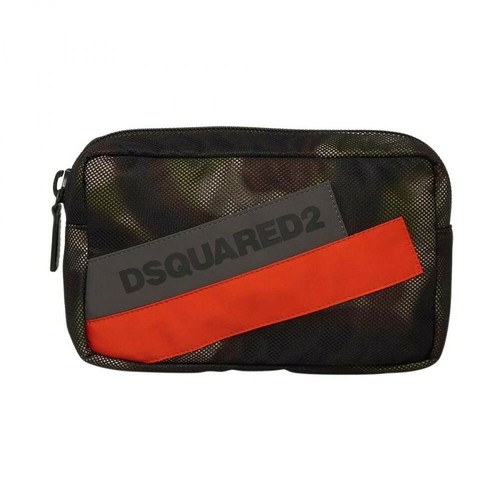 Dsquared2, Wash Bag With Logo Czerwony, male, 1049.00PLN