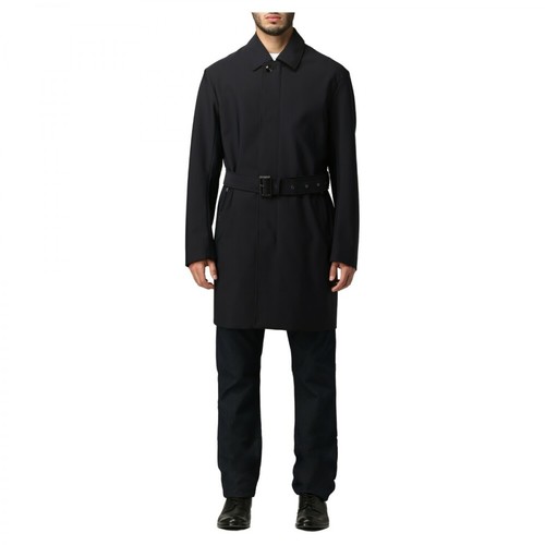 Emporio Armani, Trench coat Niebieski, male, 2084.00PLN