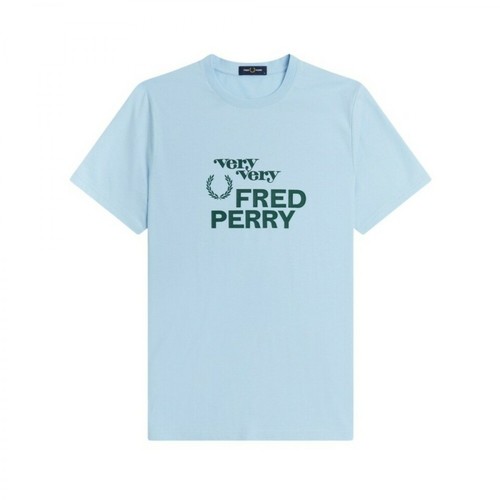 Fred Perry, Printed T-shirt Niebieski, male, 407.00PLN