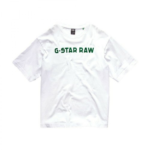 G-star, White Boxy T-Shirt Biały, male, 254.00PLN