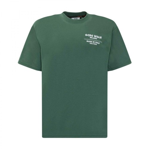 Gcds, T-Shirt with Logo Zielony, male, 661.00PLN