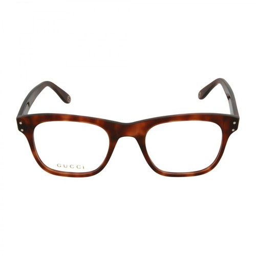 Gucci, Okulary optyczne Gucci Square Frame Brązowe Brązowy, male, 1150.00PLN