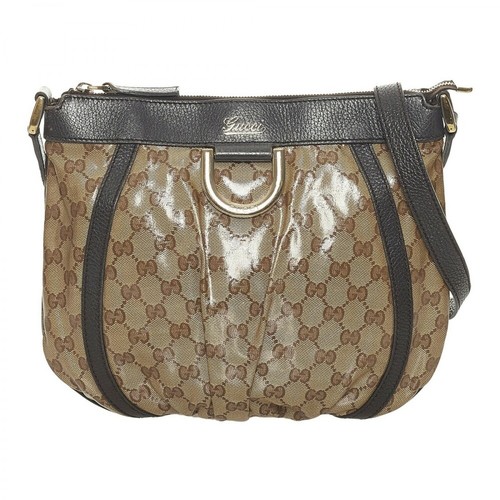 Gucci Vintage, Pre-owned Crystal Abbey D-Ring Crossbody Brązowy, female, 2572.12PLN