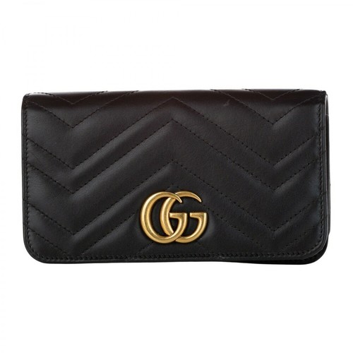 Gucci Vintage, Pre-owned Marmont Leather Crossbody Bag Czarny, female, 4759.37PLN