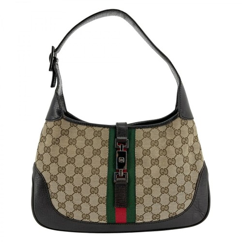 Gucci Vintage, Pre-owned Monogram Jackie Shoulder Bag Brązowy, female, 3071.00PLN