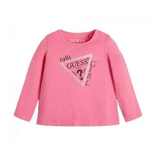 Guess, t-shirt Różowy, female, 84.00PLN