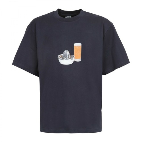 Jacquemus, Cotton t-shirt Niebieski, male, 684.00PLN