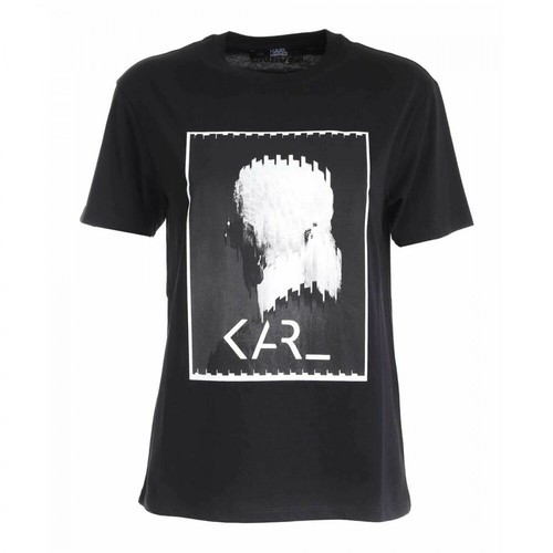 Karl Lagerfeld, Legend Print Tshirt Czarny, male, 447.00PLN