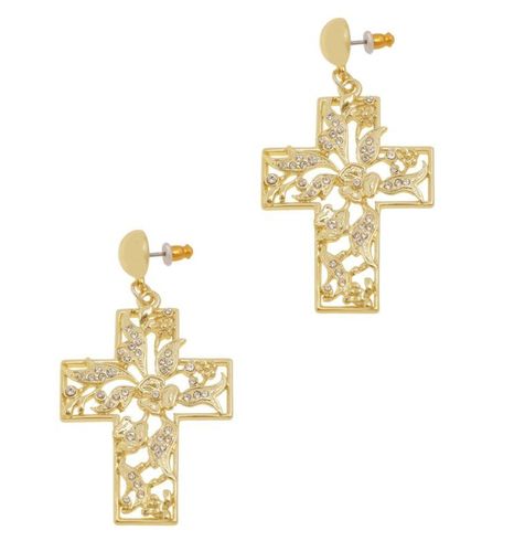Kolczyki ażurowe krzyże z kryształkami Swarovski 157.44PLN