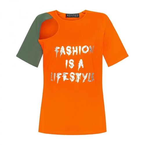Kostes, T-shirt z łezką Pomarańczowy, female, 139.00PLN