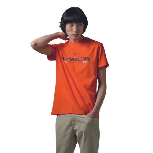 La Martina, T-shirt Pomarańczowy, male, 249.65PLN