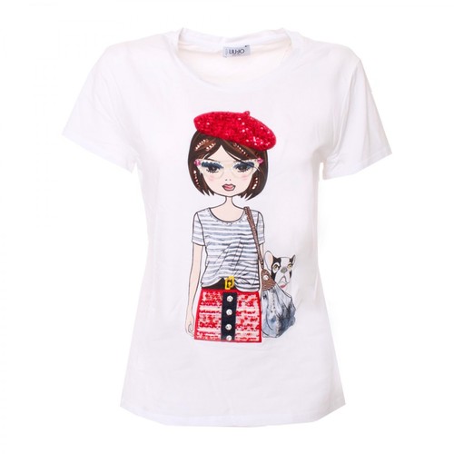 Liu Jo, T-shirt Applicazioni Biały, female, 324.00PLN