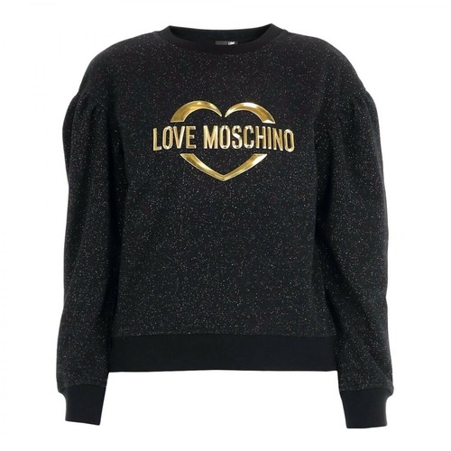 Love Moschino, Felpa con dettaglio logo Czarny, female, 780.00PLN