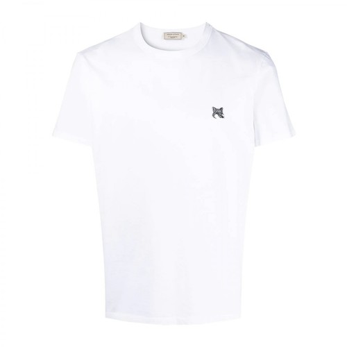 Maison Kitsuné, FOX Head Patch Classic T-Shirt Biały, male, 466.00PLN