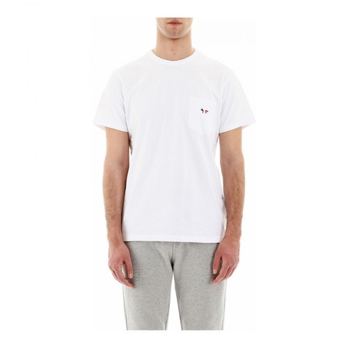 Maison Kitsuné, T-shirt with pocket Biały, male, 365.00PLN