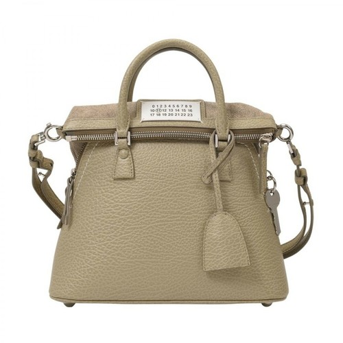 Maison Margiela, 5Ac Mini Bag in Leather Beżowy, female, 5628.36PLN