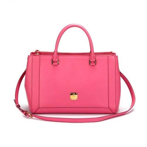 MCM Pre-owned, Nuovo Leather Handbag Różowy, female, 2937.00PLN