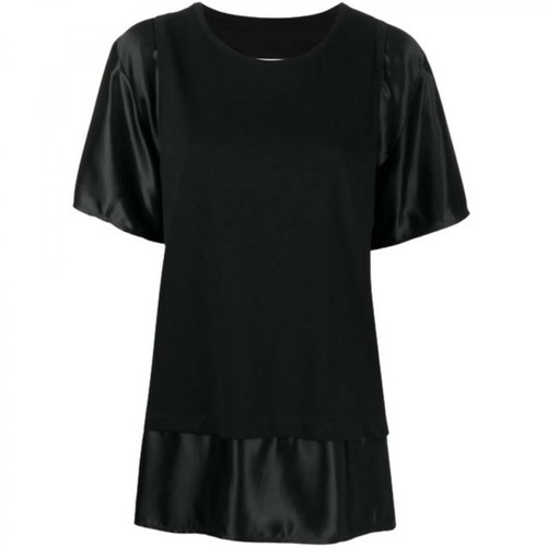 MM6 Maison Margiela, short sleeve T-shirt Czarny, female, 477.00PLN