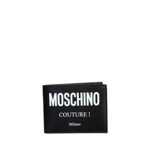 Moschino, Bifold Wallet With Logo Czarny, male, 917.00PLN