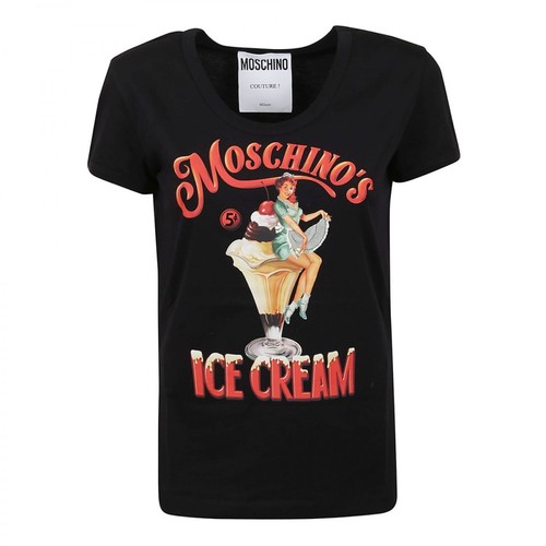 Moschino, Diner Group t-shirt Czarny, female, 830.00PLN