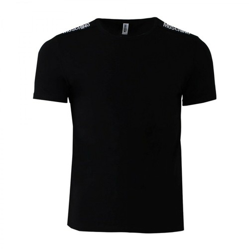 Moschino, Logo Stretch T-Shirt Czarny, male, 349.50PLN