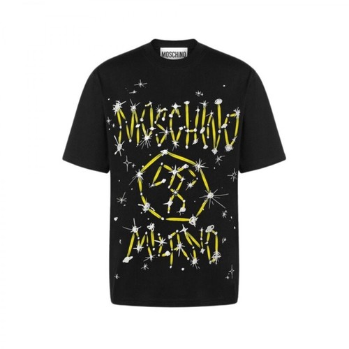 Moschino, T-shirt Galaxy Logo Czarny, male, 803.00PLN