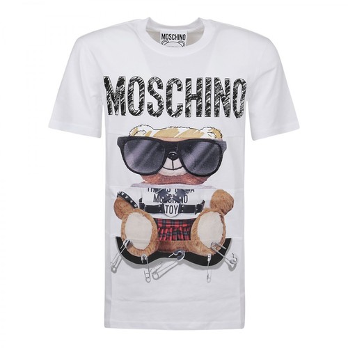 Moschino, T-Shirt Teddy Biały, male, 1621.00PLN