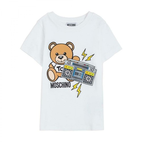 Moschino, T-Shirt with Teddy Music Print Biały, female, 280.00PLN