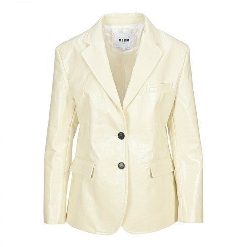 Msgm, Single-breasted jacket 3142Mdg110217808 Biały, female, 1735.65PLN