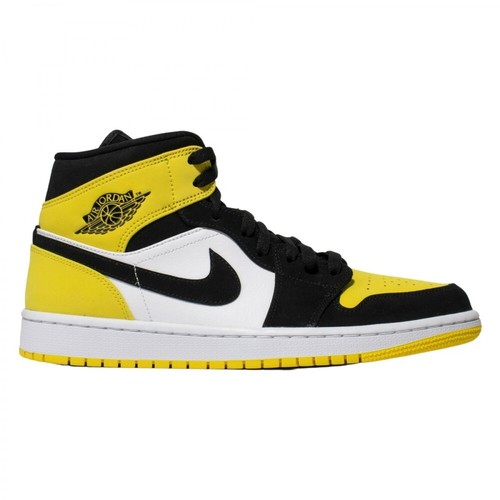 Nike, Air Jordan 1 Mid Yellow Toe Sneakers Czarny, male, 2349.00PLN