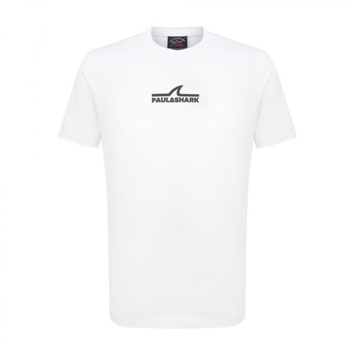 Paul & Shark, t-shirt à logo imprimé Biały, male, 479.00PLN