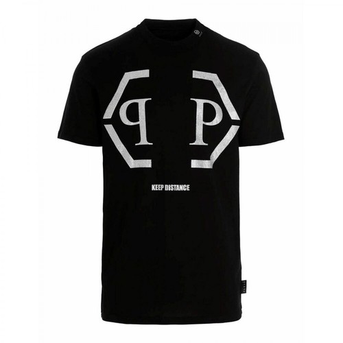Philipp Plein, Keep Distance T-shirt Czarny, male, 2271.00PLN