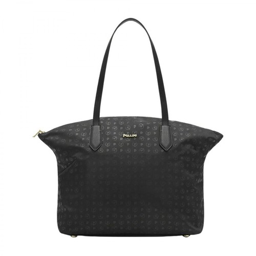 Pollini, Shopper Bag In Nylon Con Zip Czarny, female, 571.91PLN