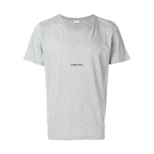 Saint Laurent, Logo Print T-Shirt Szary, male, 1339.01PLN