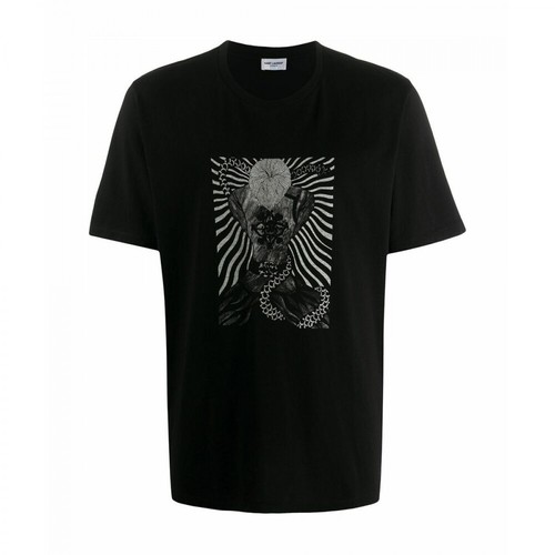 Saint Laurent, T-shirt Czarny, male, 1077.00PLN