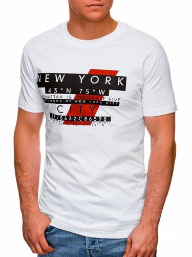 T-shirt męski z nadrukiem 1432S - biały 14.99PLN