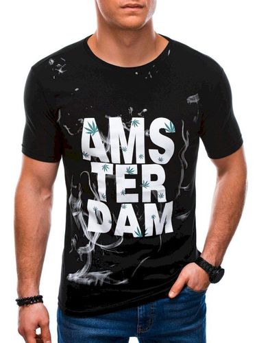 T-shirt męski z nadrukiem 1459S - czarny 14.99PLN