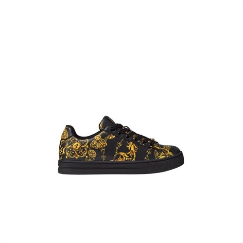 Versace Jeans Couture, Fondo Court 88 Baroque All Over Sneakers Czarny, female, 602.00PLN