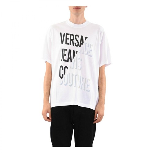 Versace Jeans Couture, T-shirt con stampa Biały, male, 473.42PLN