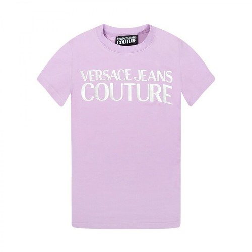 Versace Jeans Couture, T-shirt with logo Fioletowy, female, 493.00PLN