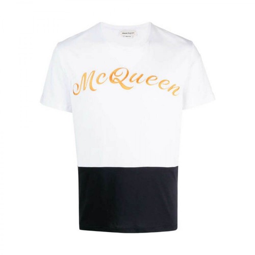 Alexander McQueen, Logo Embroidered T-Shirt Biały, male, 2121.00PLN