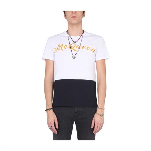 Alexander McQueen, T-Shirt With Logo Biały, male, 958.00PLN