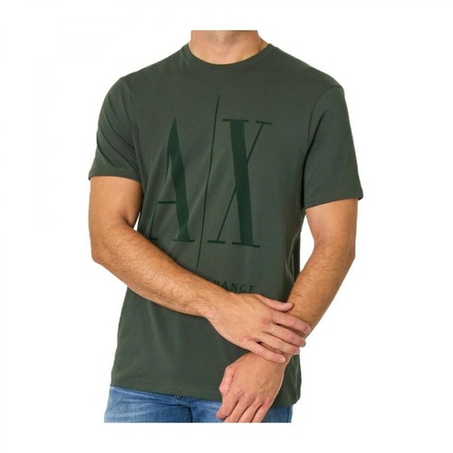 Armani Exchange, T-shirt Zielony, male, 195.00PLN