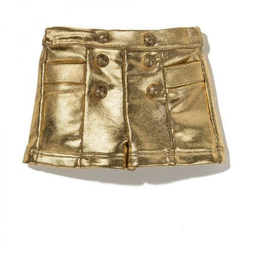 Balmain, Metallic button-embellished shorts Żółty, female, 828.00PLN
