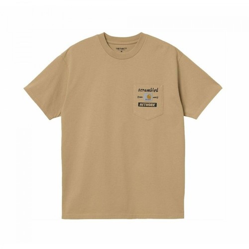 Carhartt Wip, T-Shirt Scramble Pocket Beżowy, male, 270.00PLN
