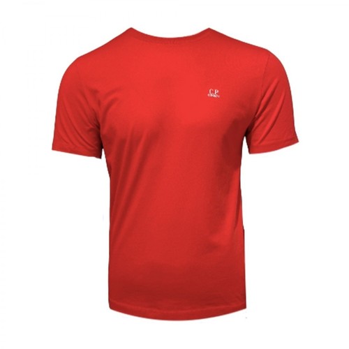C.p. Company, T-shirt à logo brodé Czerwony, male, 224.00PLN