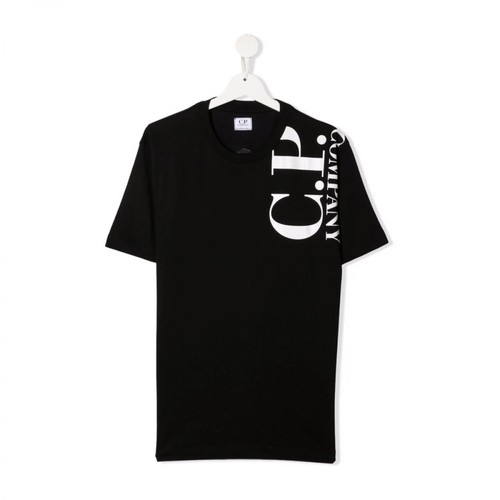 C.p. Company, T-Shirt Logo Spalla Czarny, male, 407.00PLN