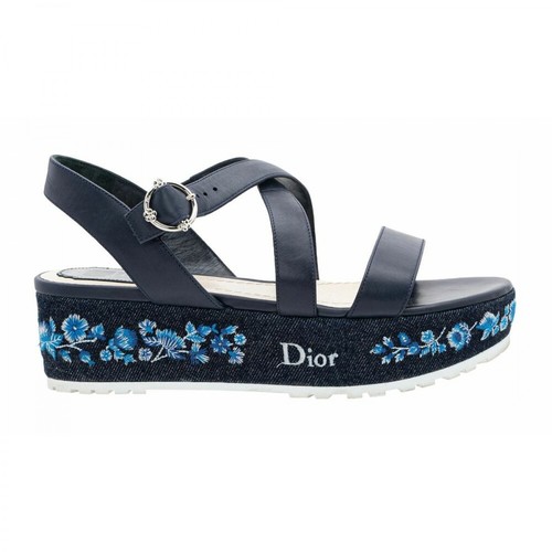 Dior Vintage, używane sandały na platformie Niebieski, female, 2130.00PLN