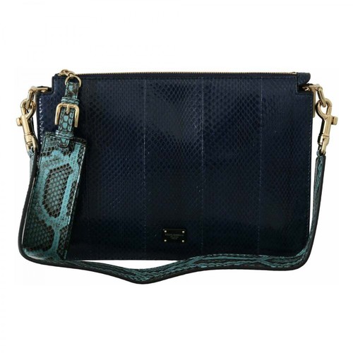 Dolce & Gabbana, Book Shoulder Hand Purse Leather Bag Niebieski, female, 7954.00PLN